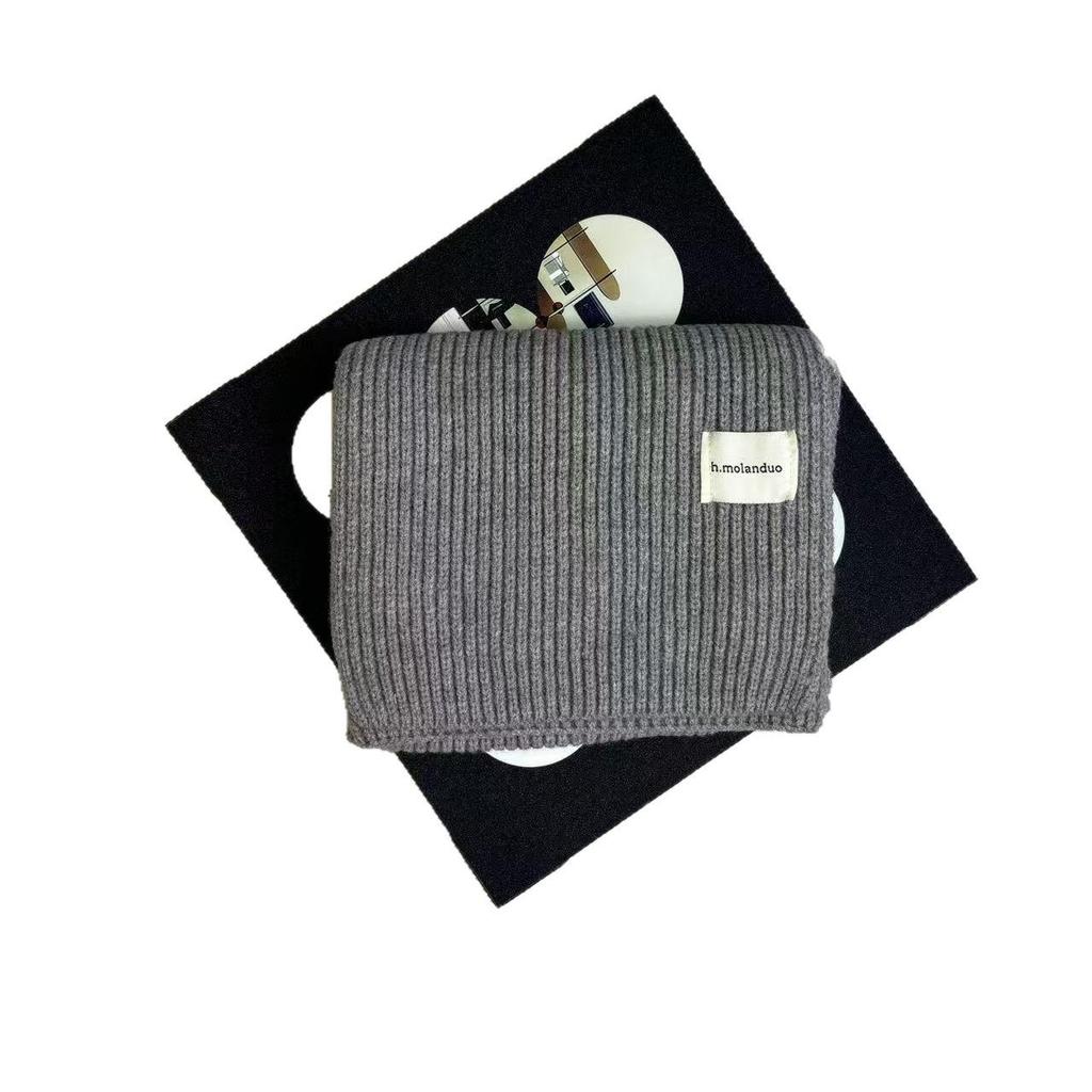 Korean Style Cozy Knitted Wool Scarf for Women - Winter Warmth with Versatile Neck Protection & Couple-Friendly Design