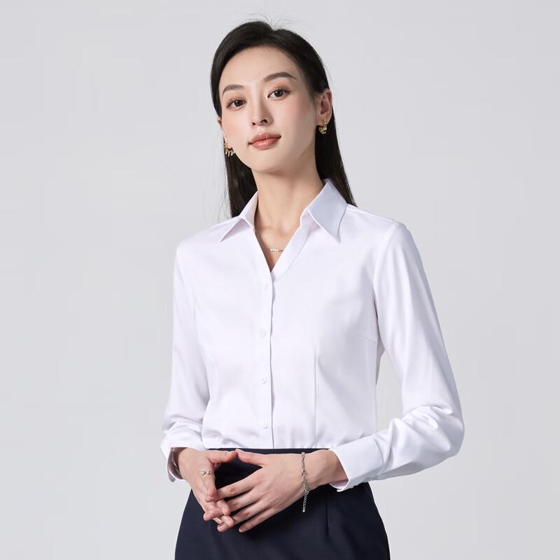Tluoman Women's Long Sleeve Stretch Wrinkle-Free Professional Blouse