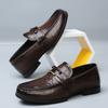 FashionLeather Summer Business Dress English Leather Shoes for Men 2024 Spring Autumn New Designer Soft Sole Driving Luxury Shoes Male