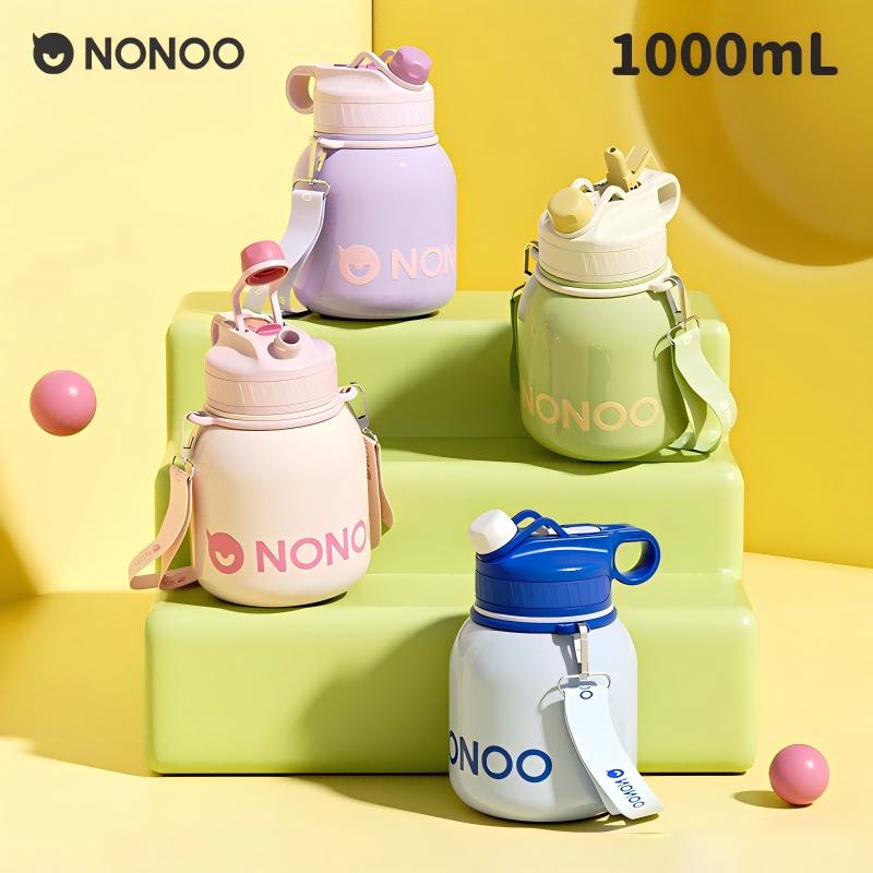 NONOO 316 Stainless Steel Insulated Dual-Drink Straw Bottle