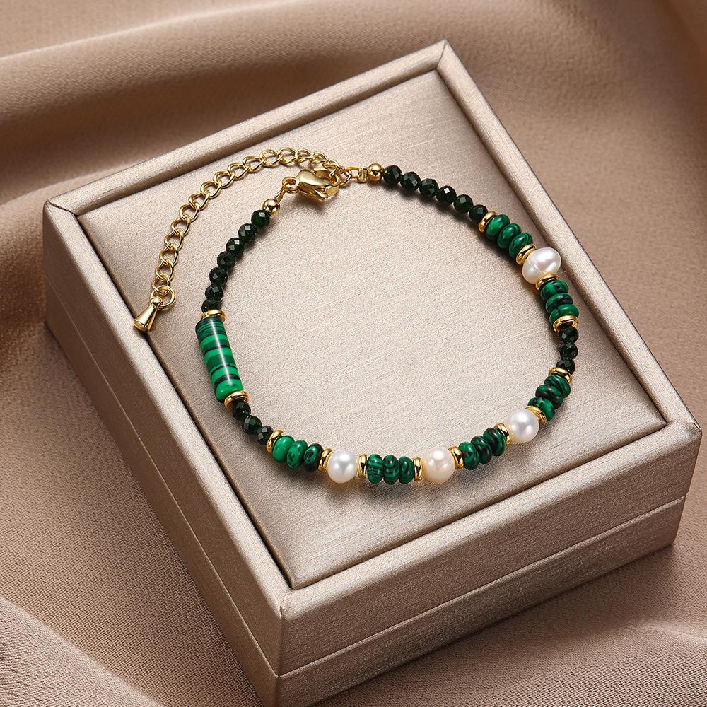 Natural pearl bracelet, retro simple and versatile, high-end, non fading, bracelet, plated with 18k gold, jewelry, women's accessories