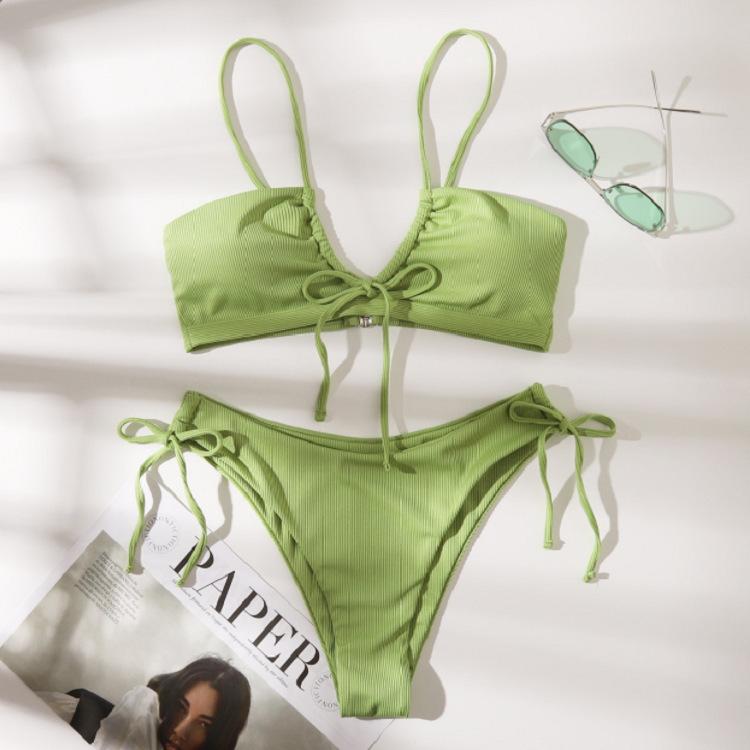 

TS JYL-BK222 Print Two-Piece Bikini, Elegant Alluring Swimwear For Spa S кедр груди кольору