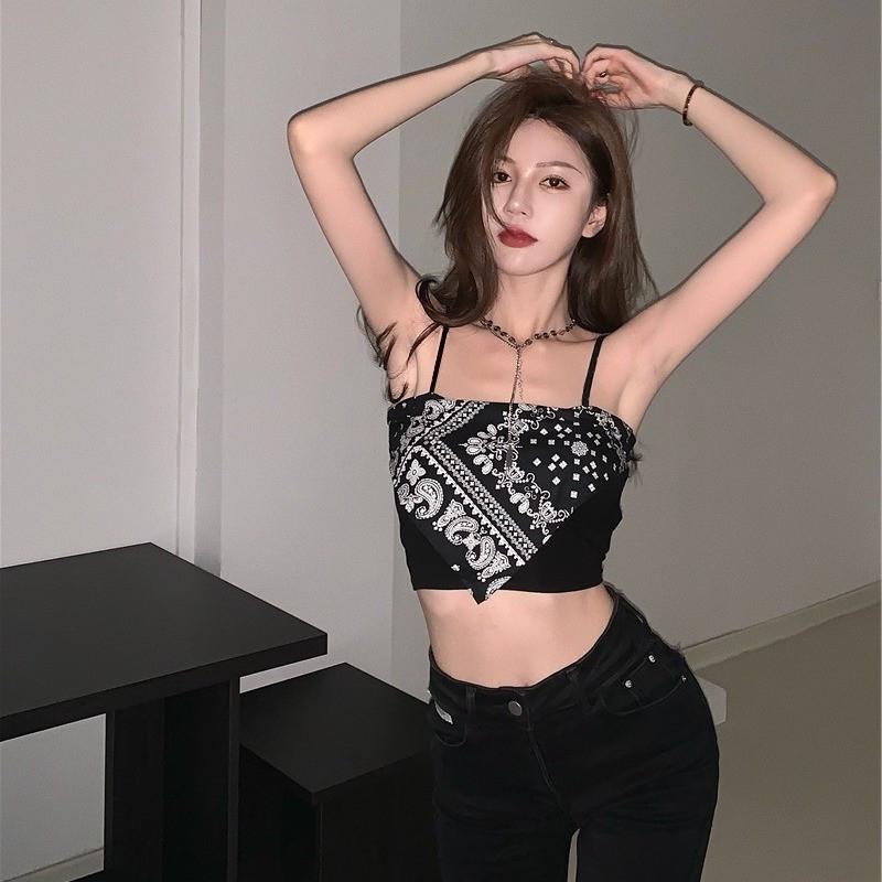 Cashew Print Backless Women's Camisole Vest - Summer Tube Top