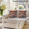 2pcs 2 Pack Rustic School of Fish Decorative Throw Pillow Covers,2D Flat Print Farmhouse Coastal Cushion Cases