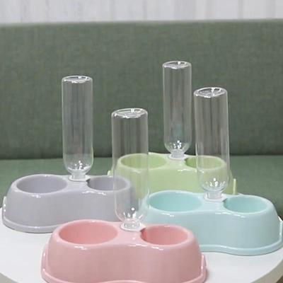 Haustier-Trinknapf, Futterspender, Doppelnapf, Kunststoff, automatische Trinkflasche