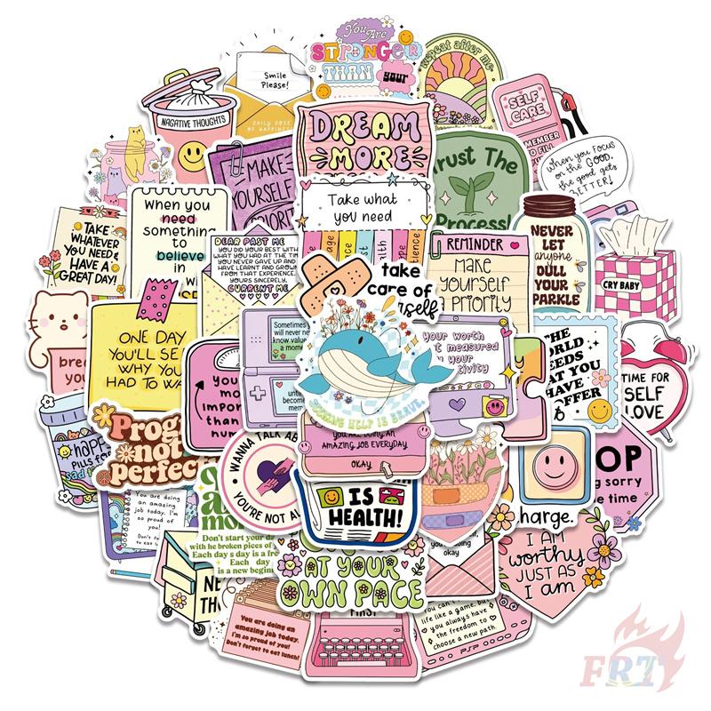50Pcs/Set Funny Healing Phrase Series 01 Shiny Stickers DIY Fashion Waterproof Doodle Decals Stickers