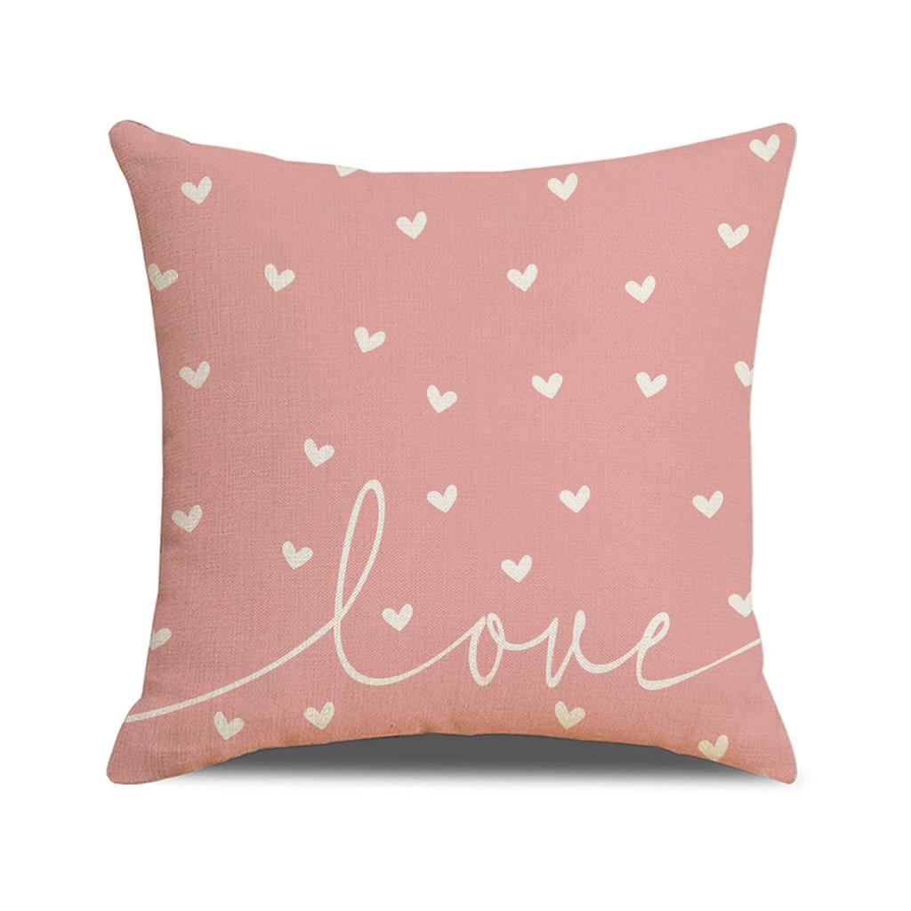 Valentine's Day Pillow Letter Printed Linen Decoration Car Cushion Home Sofa Pillow Cover
