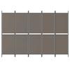 5 Piece Folding Screen Anthracite 250 X 200 Cm Fabric