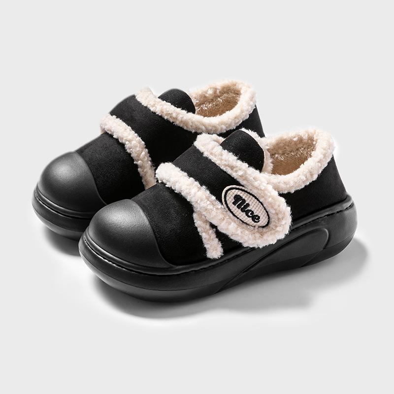 

Хлопковые тапочки на липучке женские 2025 осень и зима новый продукт для улицы нескользящие на высокой подошве теплые плюшевые полностью закрытые хлопковые туфли 40-41 (suitable for 39-40 feet)