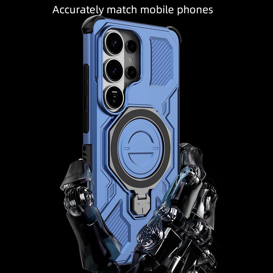 Magnetic Stand Armor Case For Samsung Galaxy S26 Ultra S25 FE Edge Plus S24 Ultra A55 A16 A26 A56 A17 A37 A57 5G Hybrid 3in1 Shockproof Phone Cover