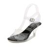 Stilettoskor för damer med lång mun Kristall Transparent korsrem Mode 7 cm Klack 1 cm Plattform WZ