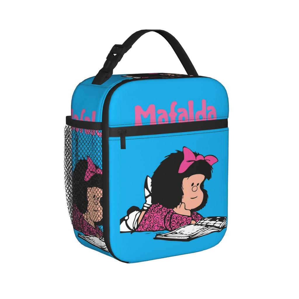 Mafaldas Insulated Lunch Bag Cooler Bag Reusable,Lunch Container Cute Cartoon Large Lunch Box Tote Girl Boy School Travel