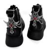 1pc Devil Eye Titanium Steel Shoe Chain Metal Entagram Pendant Women Shoes Decoration Accessories Boots Shoe Party Diy Jewelry
