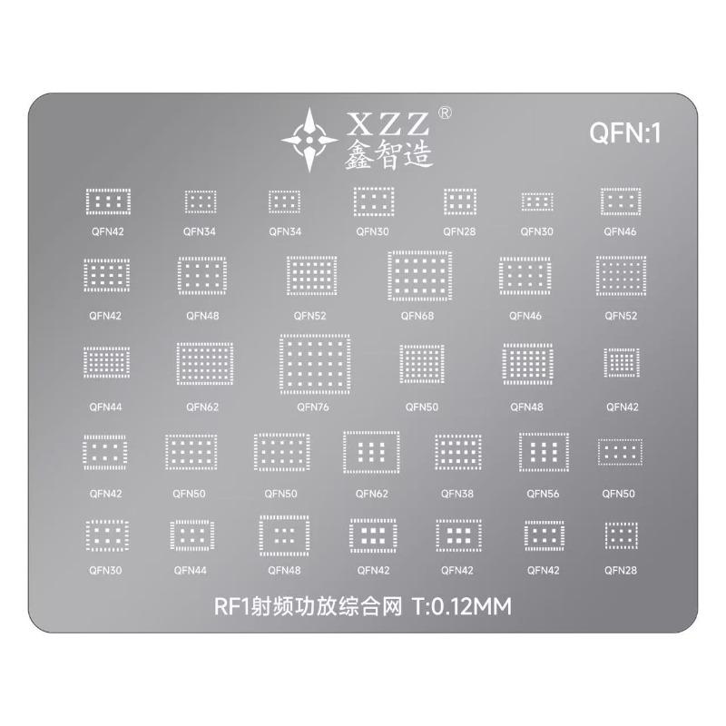 XZZ RF1 RF2 Reball Reballing Stencil Template for Phone Universal Power Amplifier PA Radio Frequency RF Ic Chips