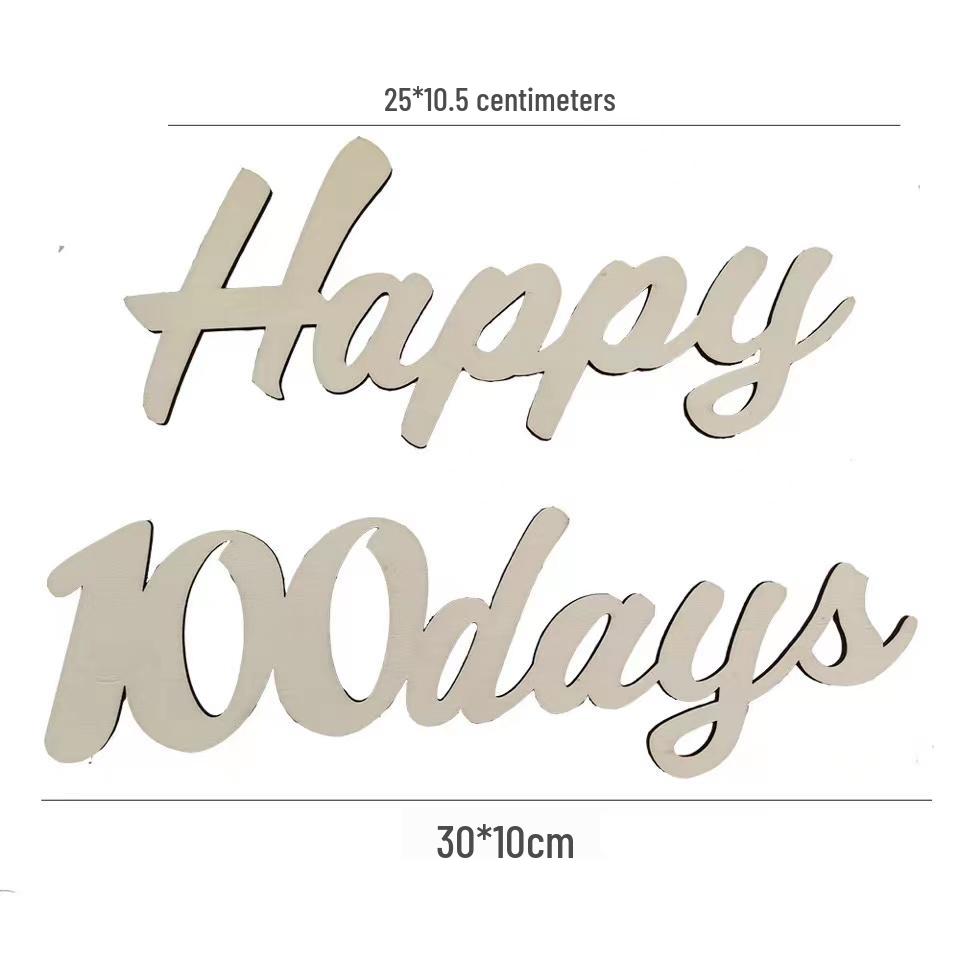 Wooden Birthday Number Sign for Baby's First Birthday & 100 Days Photo Props