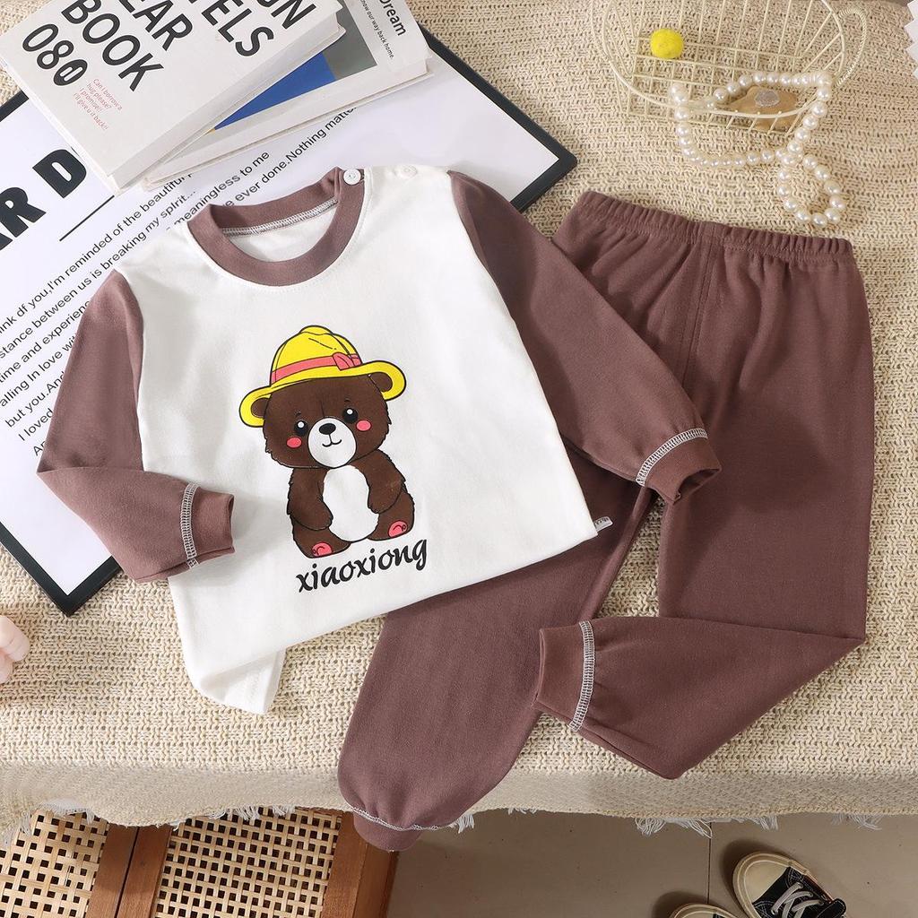 Pure Cotton Kids' Underwear Set: New Autumn Pajamas & Homewear for Boys and Girls