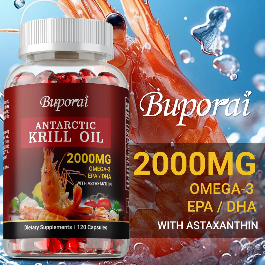 Antarktisches Krillöl 2000 mg mit Omega-3-Fettsäuren EPA, DHA, Astaxanthin und Phospholipiden