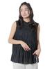 Beams Heart High Neck Pleated One Size Women's S/S Shirt, Blouse, Black,