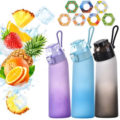 Garrafa de Água Saborizada com Aroma de 650ML Copo de Água com Aroma Garrafa Esportiva com 7 Cápsulas de Sabor Garrafa de Ar e Água para Viagem Caminhada