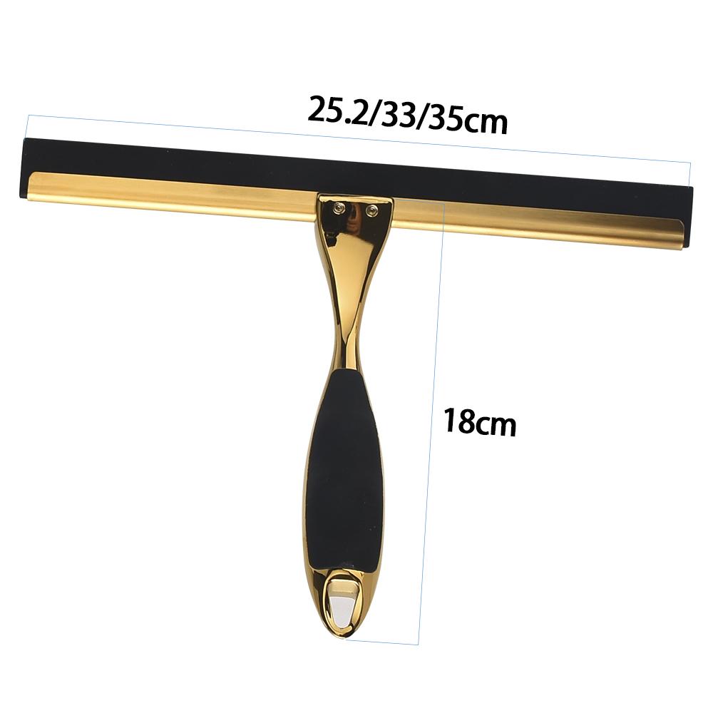 Stainless Steel Shower Wiper Window Squeegee Wiper All-purpose Glass Mirror Scraper Cleaning Household Hotel Tools Golden Black