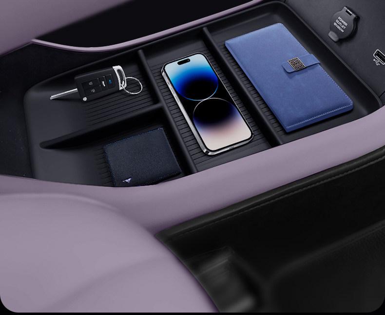 Dark Blue Center Console Storage Box for L06 Car Armrest: 26 Models Compatible