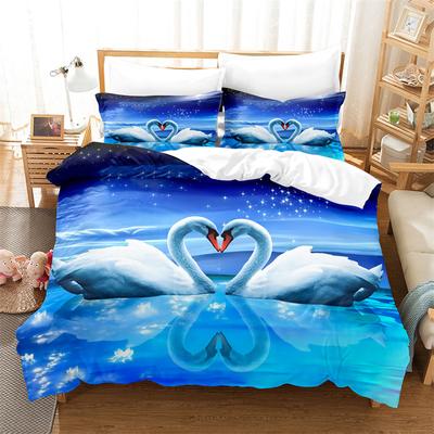 Juego de ropa de cama Swan con funda nórdica de cactus para niños y niñas. Preciosa ropa de cama para dormitorio, tamaño king/queen.