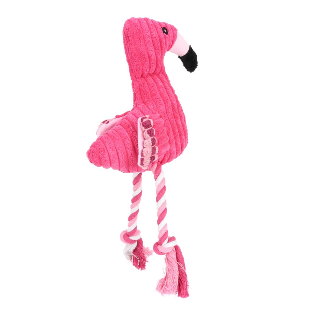 Cute Flamingo Plush Small Large Dogs Squeak Toy Cotton Rope Bite Resistant Puppy Toy Funny Accompany Pets Accessories