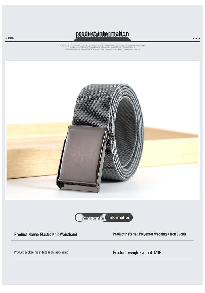 High Elasticity Knit Canvas Belt with Elastic Waistband - Fashionable and Comfortable