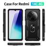 For Redmi 14C 4G Shockproof Folding Armor Case For Redmi A3 Stand Holder Ring Cover
