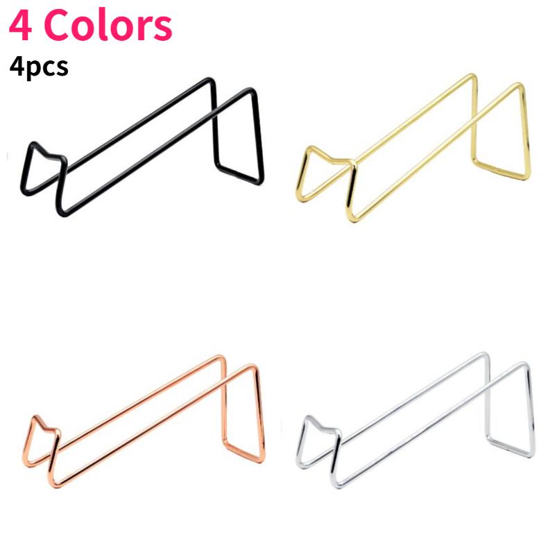 4pcs Elegant Black Iron Wine Bottle Holders Space-Saving Tabletop Wine Rack for Kitchen & Dining Decor Home Kitchen Organizer