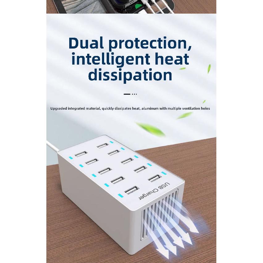 Earise | Multi-Function Multi-Port USB Charger 15 Ports
