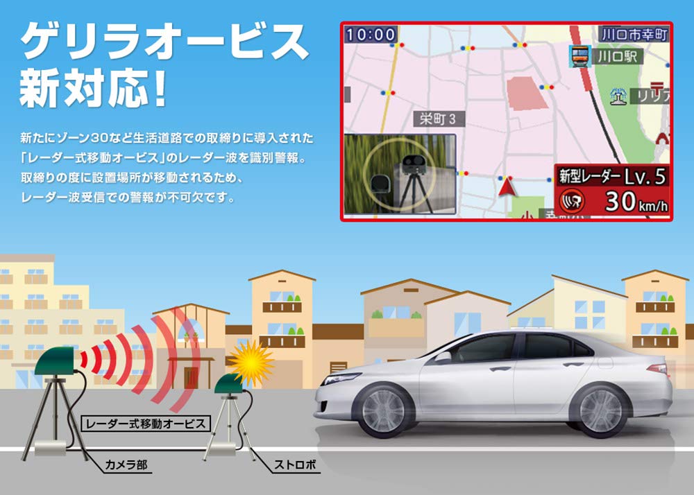 Yupiteru GS103 equivalent Laser Radar Detector with Laser Beam Mobile Orbis and LCD (or LS300) & Reception, Radar-Based Identification, 3.6-inch