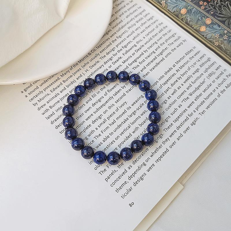 Afghanistan Raw Ore Lapis Lazuli Bracelet Emperor Blue Single Circle Bead Loose Bead Diy Bracelet Female