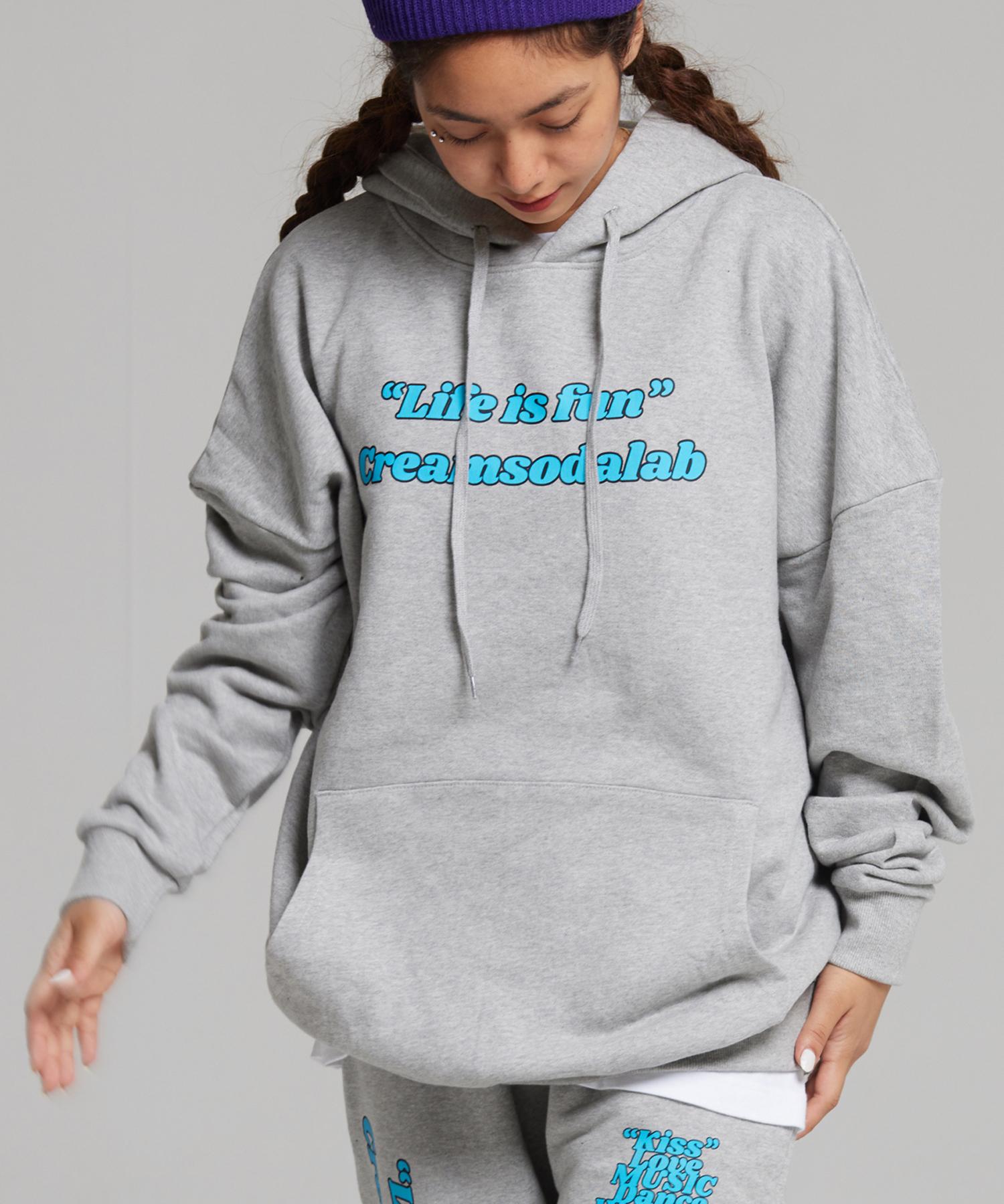 Cream Soda Lab Lab Slogan Hoodie Gray Kimo M