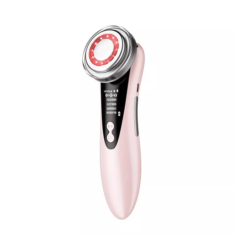 

EMS Facial Massager for Face Lifting Photon Led Light Therape Face Device Домашнє використання Портативний багатофункціональний пристрій краси рожевий