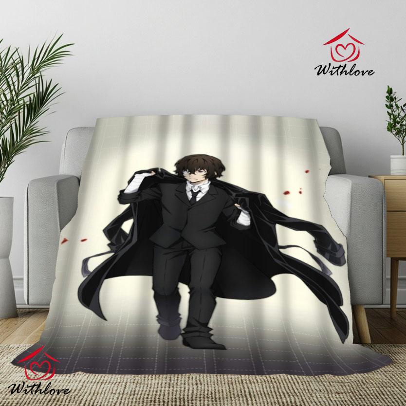 Dazai Bungo Stray Dogs Flanell-Kuscheldecke für Schlafzimmer Anime Dekoratives Sofa Picknick Nickerchen Decke Heimdekoration Geschenk 70x200cm