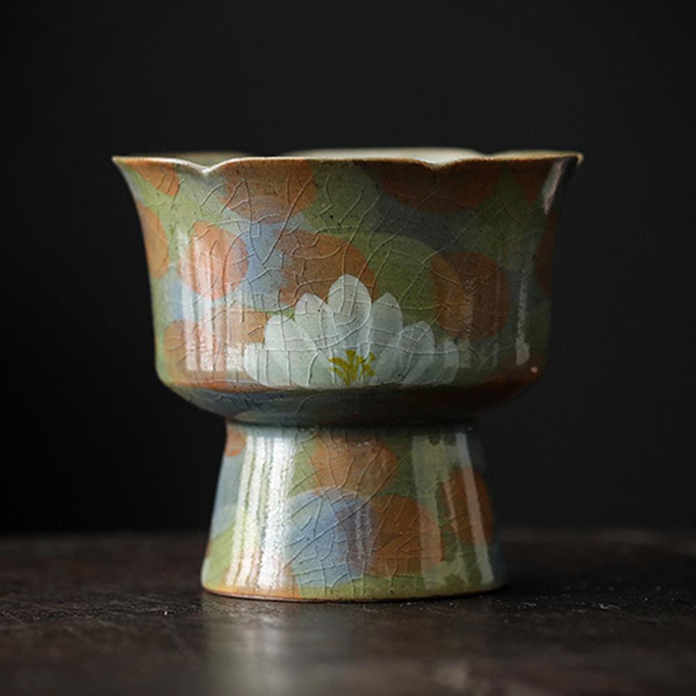 Daisies Ceramic Teacup Hand Painted Flower Mouth Master Cup Present For Tea Lovers A