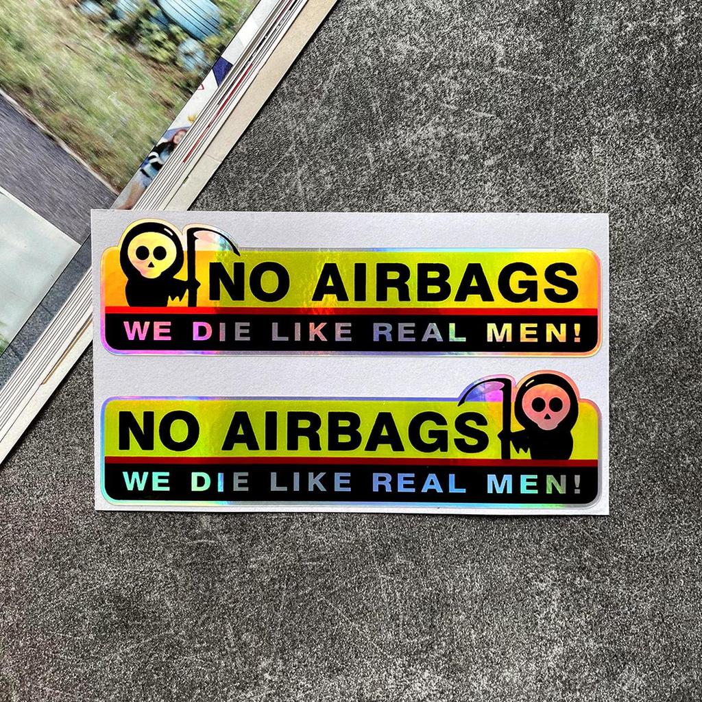 Funny Reflective Death God No Airbag Sticker for Motorcycles and Cars