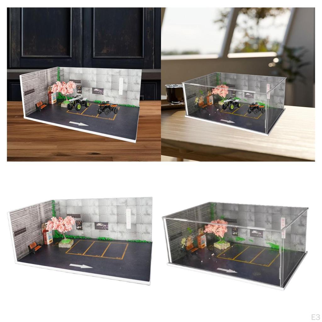 1/64 Parking Lot Scene Diecast Car Display High Density PVC Board Mini Automobile Model Garage for