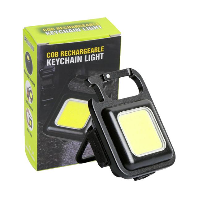 COB Multifunctional Portable Mini Keychain Light Rechargeable USB Interface LED Work Light Emergency Outdoor Camping Light