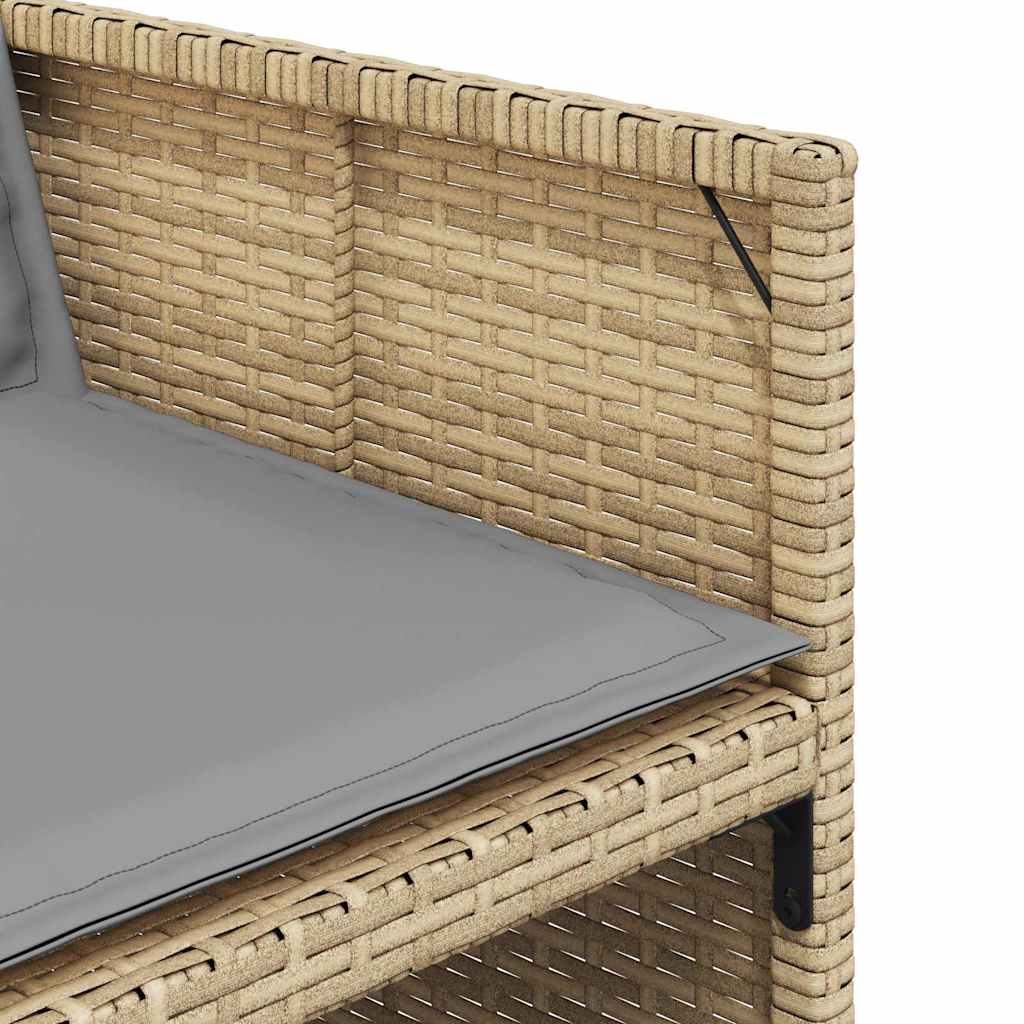 Vidaxl 13-Cz Garden Furniture Set, Cushions, Mixed Beige, Rattan Pe