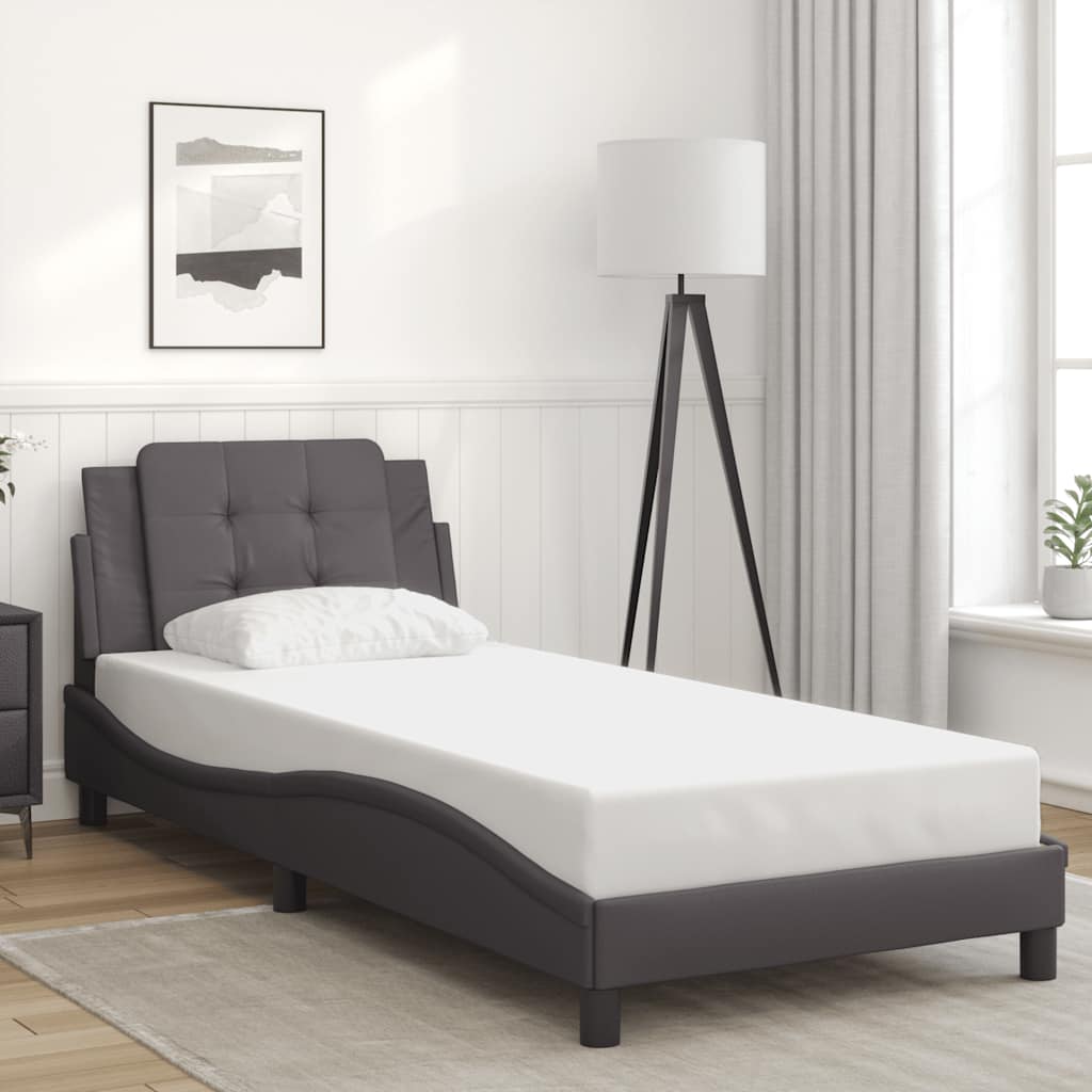 Bed Frame without Mattress  Zadar  Gray 80x200 cm Faux Leather