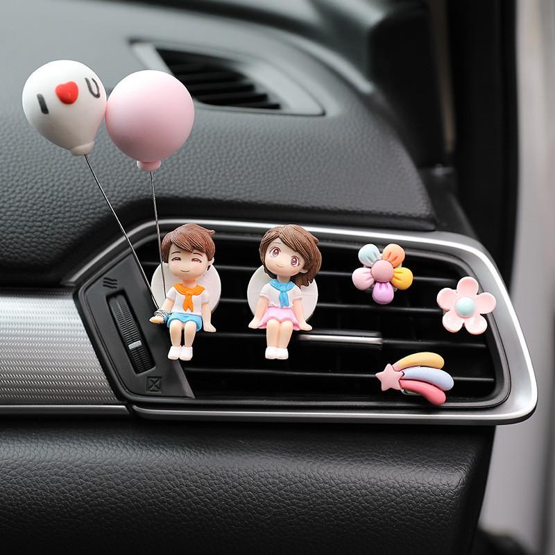 Car Air Cute Vent Clip Cartoon Aromatherapy Diffuser Couple Decoration Ball Love