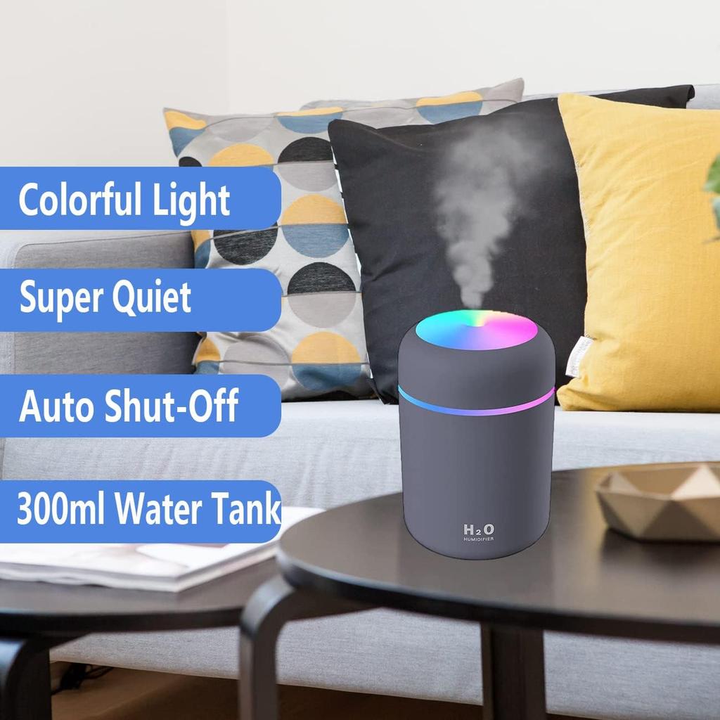 Colorful Cool Mini Humidifier Essential Oil Diffuser Aroma USB Personal Desktop Humidifier for Car Office Room Bedroom etc 2 Adjustable Mist Modes