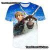 Anime Frozen Girls T-shirts Summer Short Sleeve Daily Tops