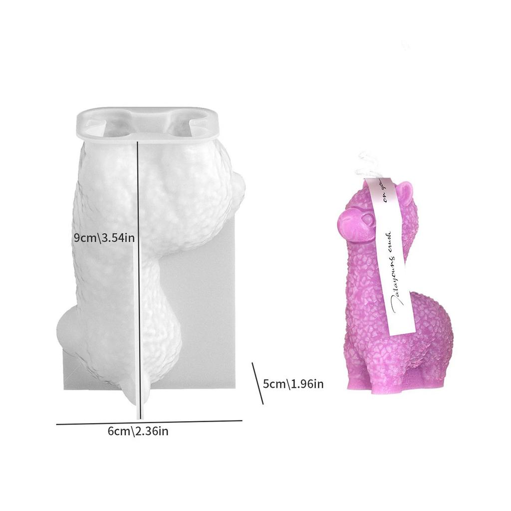 3D Alpaca Scented Candle Mold Cute Animal Resin Silicone Craft Gift Home Decor DIY Sheep Gypsum Making Soap Making Supplies