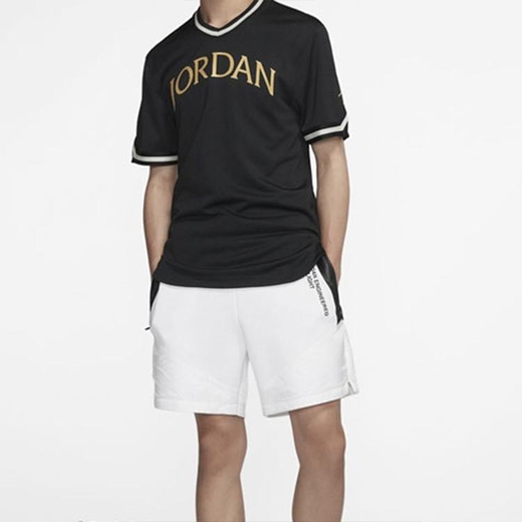 Air Jordan Logo Basketball Short Sleeve T-Shirt Men Tops Black AV0183-010