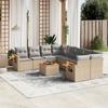 Vidaxl 9-Cz. Garden Furniture Set With Cushions, Beige, Poly Rattan