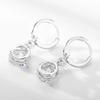 Sterling Silver Zirconia Pendant Necklace Pierced Earrings Jewelry Set
