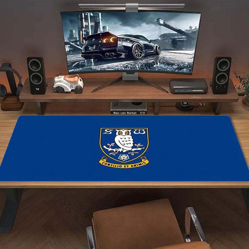 Blue White Owl Crest Large Size Mouse Pad Large Gaming Table Cushion Nonslip Laptop Tablet Big Mousepad Xxl Mat Mini Pc Playmat With Lock Edge